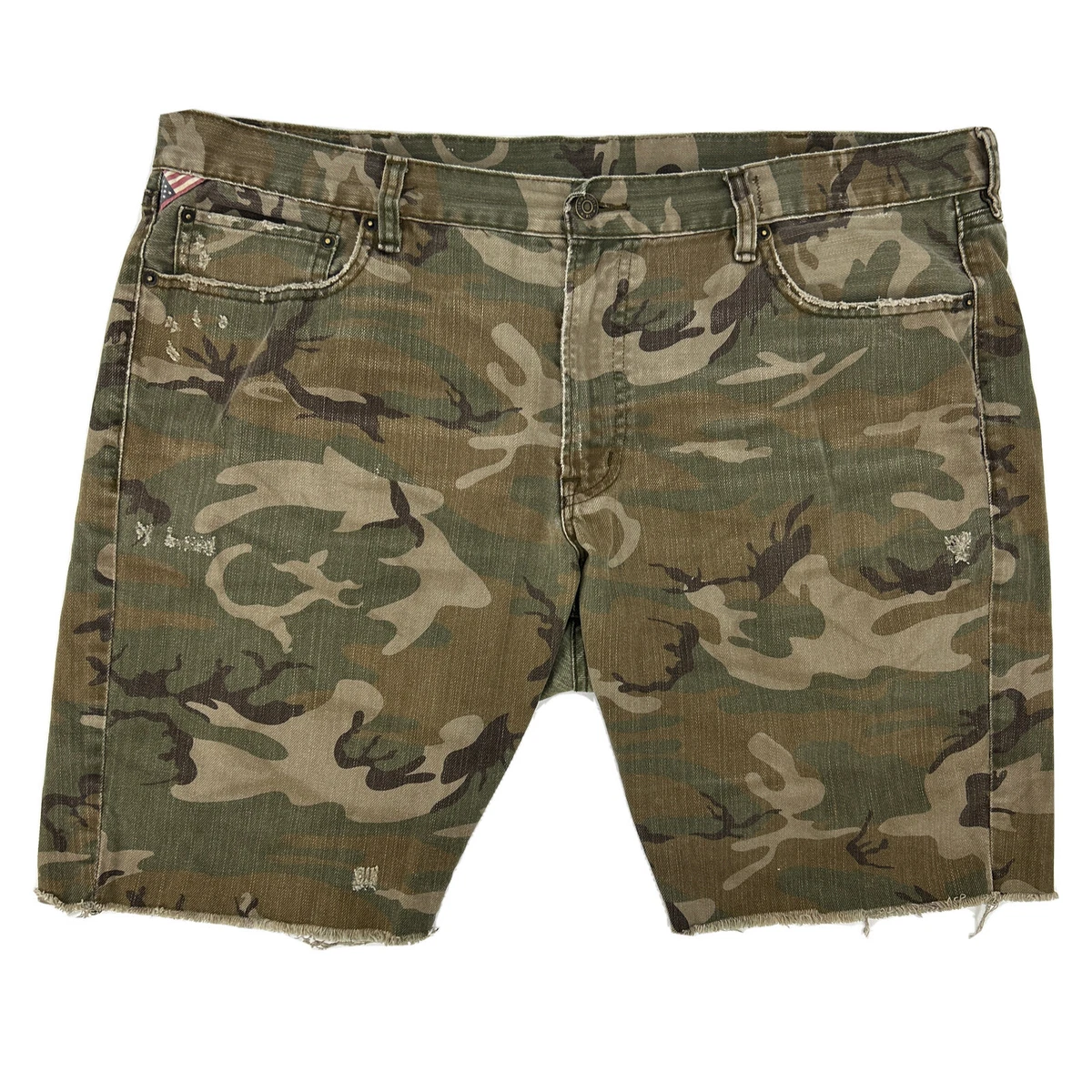 Denim Supply Ralph Lauren Shorts Mens 42 Slim Green Camouflage