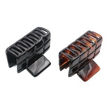 Parcelona French Checkered Small Celluloid Jaw Hair Claw Clamps for Women 2 Pcs 