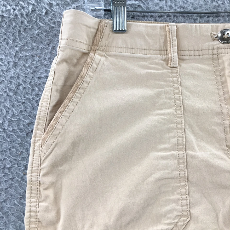Chicos Utility Shorts Womens 10 (actual 34x11) Beige Cotton Blend High Rise Zip - Image 4 of 4