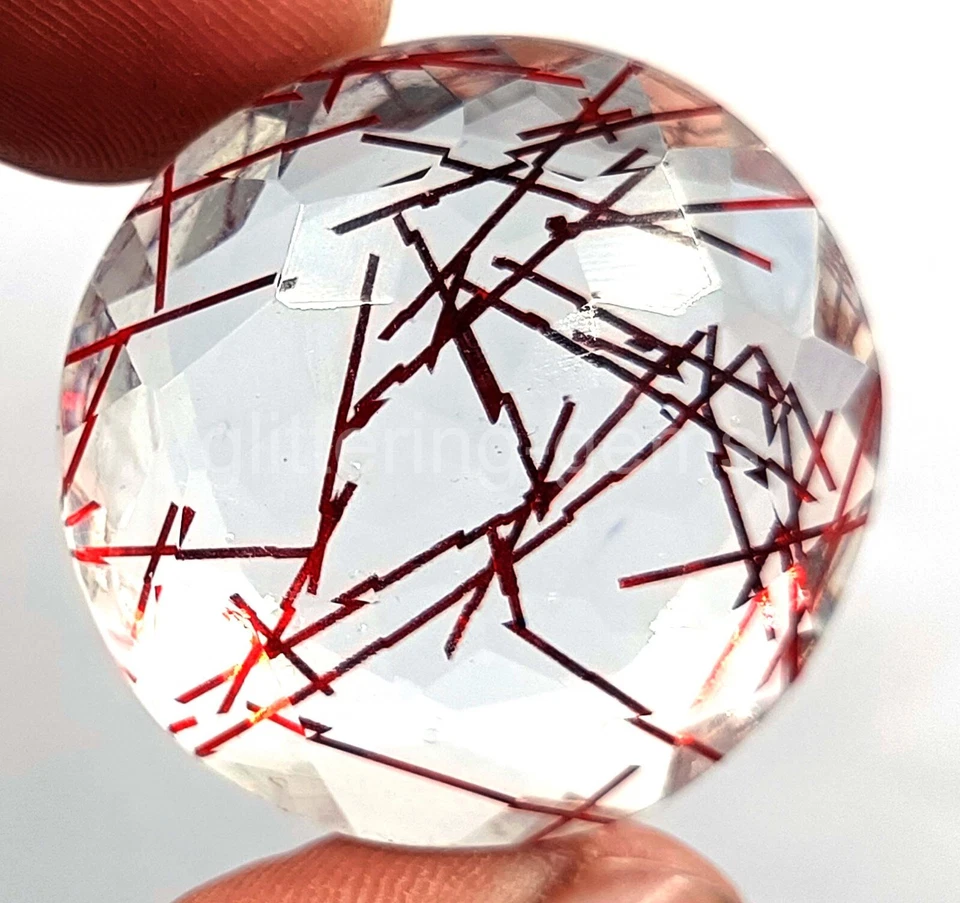 Red Rutilated Quartz 69.00 Ct Round Cut IGL Transparent Loose Gems 5JJP - Image 3 of 4