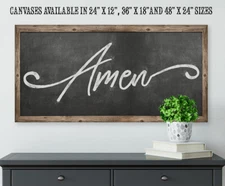 Amen - Large Canvas (Chalkboard Look) - Stretched Canvas - Ready to Hang -Canvas