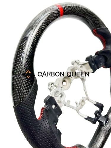 BLACK HONEYCOMB CARBON FIBER steering wheel for Subaru 2015-21 WRX STI RED RING - Picture 4 of 7