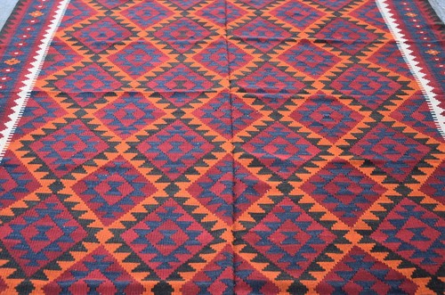 7x10 Hand Woven Afghan Ghalmouri Wool Kilim Rug Vintage Persian Tribal Area Rug - Picture 2 of 10