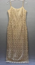 Aspeed girls junior gold lace sleeveless maxi formal dress with shawl size 13-14