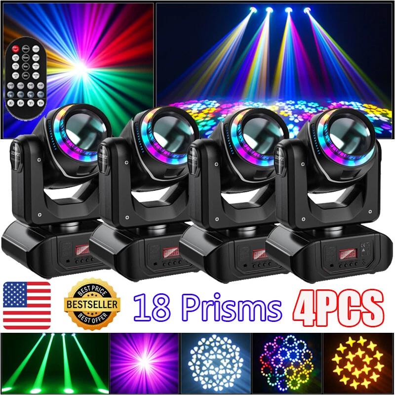150W LED Moving Head Light 18Prism RGBW Gobo Beam Stage Spot Light DJ Disco DMX - Image 2 of 4