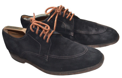 Loake ~ EALING klassische marineblaue Wildleder Twin Derby formelle Schuhe UK 9F EU 43