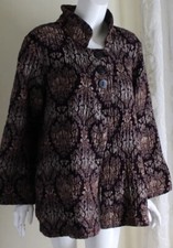Habitat -sz M Rich Textural A-line Full Art-to-wear Plum Damask Elegant Jacket