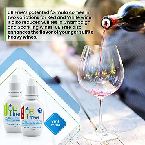 UBfree Wine Drops - 2pk Red & White - Removes Sulfites and Histamines from Re... - Bild 4 von 7