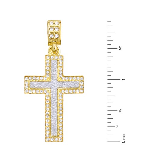 Collar colgante cruzado enchapado en oro de hip hop para hombre 20"" o 24"" HC 2052 - Imagen 2 de 6