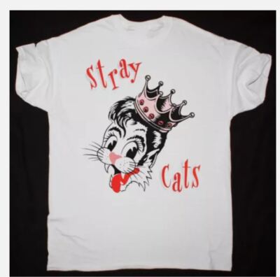 STRAY CATS BRINGIT BACK AGAIN Cotton White All Size Unisex Shirt