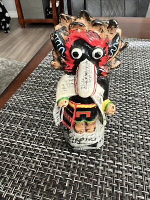 SELTENER Oger Kachina von Meg handbemalt 5 Zoll HELLE FARBE auf Unterseite markiert EUC