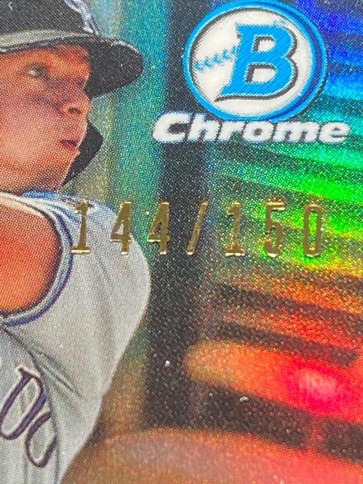 2019 Bowman Draft Chrome MICHAEL TOGLIA 1st Rookie BLUE REFRACTOR #144/150 RC SP - Image 3 of 3