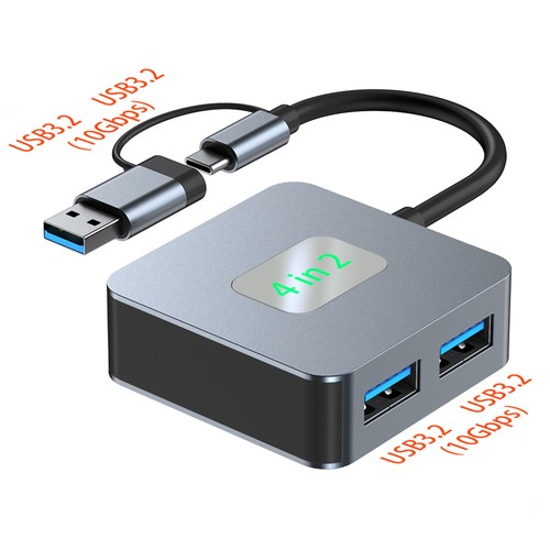 Adattatore hub di interfaccia 4 in 2 Type-C+USB a USB3.2 per MacBook iPad Pro H7 - Afbeelding 9 van 16
