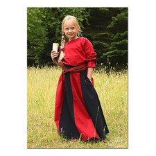 Kinder Mittelalter Rock Lucia schwarz/rot Mittelalterrock Wikinger