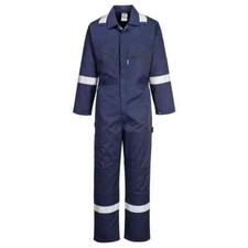 Medium Portwest F813 Navy Iona Polycotton Reflective Hi Vis Coverall 245g