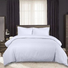 Wrinkle-Free 650 Thread Count Combed Cotton-Blend Striped Duvet Cover Sets