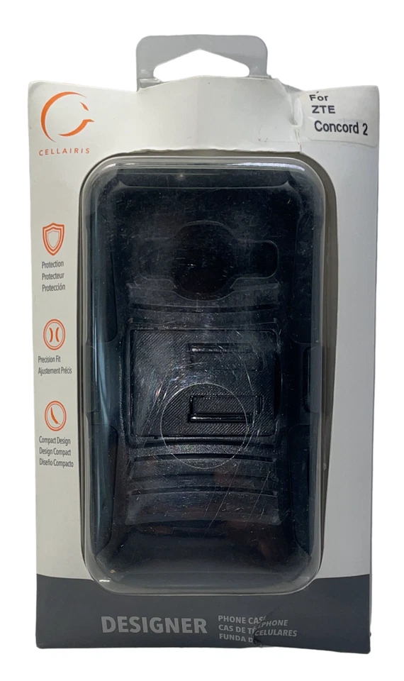 Cellairis Phone Case with Stand for ZTE Concord II, Militia Black/Black - Image 2 of 4