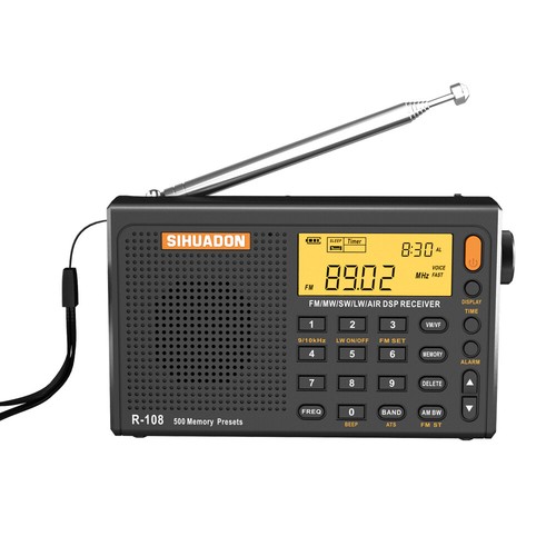 SIHUADON R-108 Full Band Portable Radio FM/MW/SW/LW/AIR DSP Receiver w/ Antenna - Picture 9 of 14