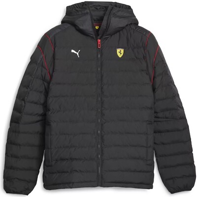 Puma Scuderia Ferrari MT7 Ecolite Hooded Puffer Jacket Black New W/Tags Men s M