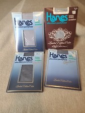 HANES Oleg Cassini Ultra Sheer Pantyhose 710F Size C Silver Smoke Blue Lot 4
