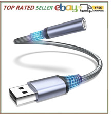 USB to 3.5Mm Jack Audio Adapter, Audio Aux Cable External Stereo Sound Card, USB