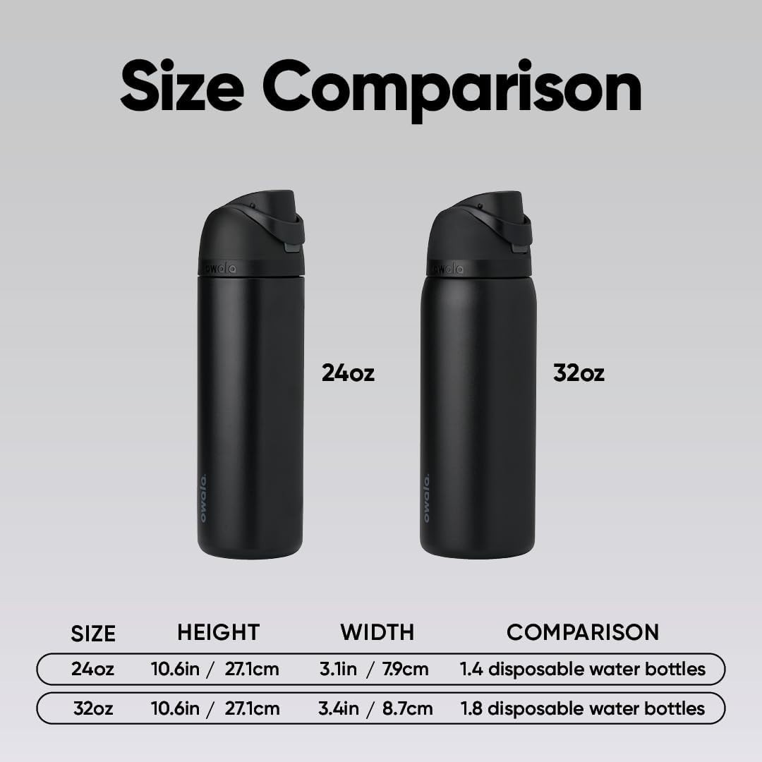 Owala FreeSip Insulated Stainless Steel Water Bottle Straw BPA-Free Travel Sport