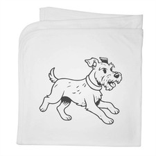 'Running Schnauzer Dog' Cotton Baby Blanket / Shawl BY00050342