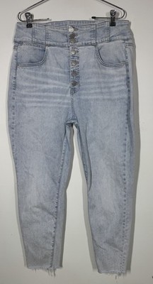 Veronica Beard Katherine Corset Extra High Rise Jeans Light Wash Button Fly 14