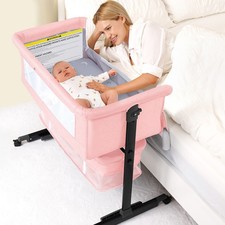 3-in-1 Baby Bassinet Bedside Sleeper, Portable Foldable Crib w/ Mattress