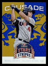 2015 Panini USA Baseball Stars & Stripes #75 Michael Conforto Crusade Blue Gold