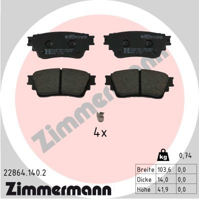 Zimmermann BremsbeläGe Bremsbelagsatz FüR Mitsubishi Eclipse Cross Gk_ GK-image