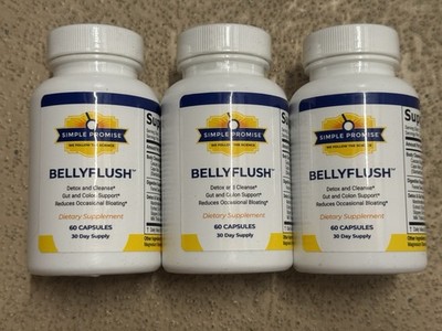 3x Lot Simple Promise BellyFlush Digestive Cleanse 60 Capsules NEW Exp 07/2027