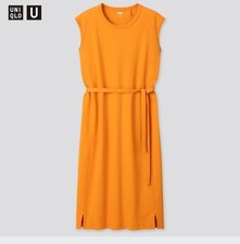 UNIQLO U Sleeveless Crew Neck Dress Orange M New with Tag