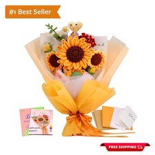 Complete Flower Bouquet Crochet Kit with Step-by-Step Tutorials for Adults