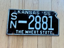 1955 Kansas License Plate