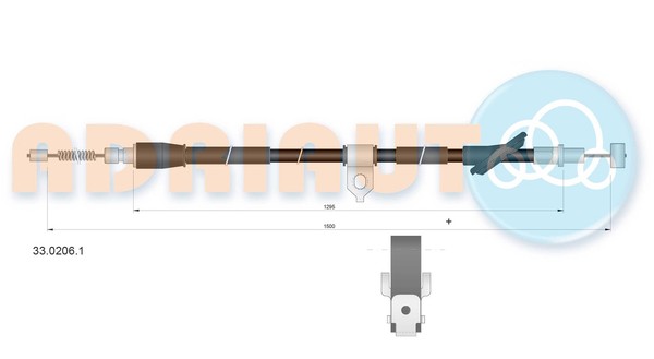 Adriauto Handbremsseil Bremsseil Hinten Rechts Passend FüR Opel Agila (A)-image