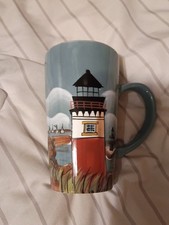 Vintage Coffee Cup CBK LTD Lighthouse Cup Mug 3D  Beautiful Colors Seagulls N.C.