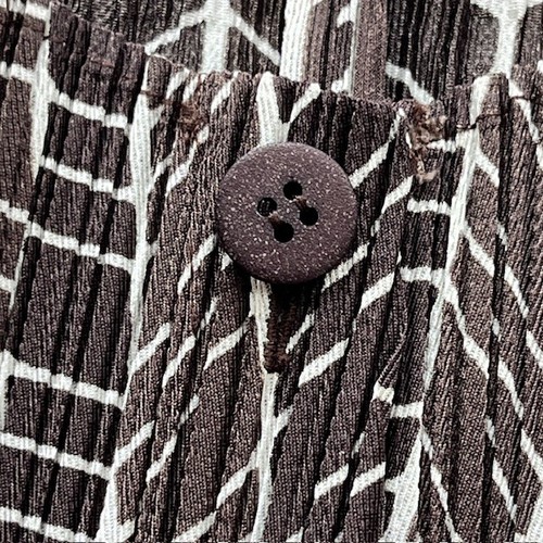 PLEATS PLEASE ISSEY MIYAKE Herringbone Print Pleated Cardigan Shirt from japan - Picture 3 of 7