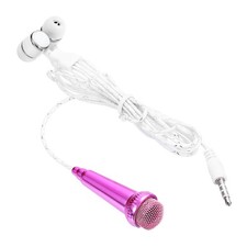 Mini Microphone Tiny Portable Mic Earphone Voice Recording Phone Rose Red