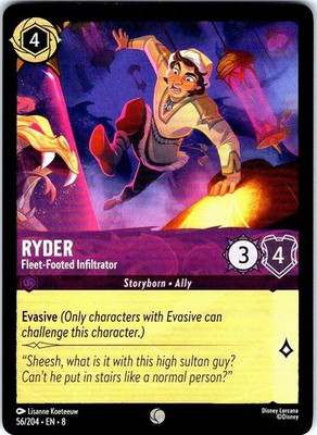 Ryder - Fleet-Footed Infiltrator 56/204 Common Reign of Jafar Lorcana Near Mint