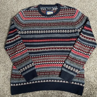 Aeropostale Sweater Mens Large Chunky Fair Isle Knit Pullover Preppy NWOT 363