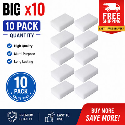 10 Pack Magic Cleaning Sponge Eraser Multi Purpose Kitchen Bathroom Cleaner