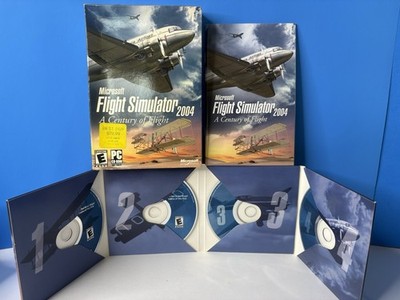 Microsoft Flight Simulator 2004 A Century of Flight PC CD-ROM 4 Disc and Manual
