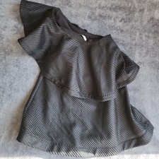 Halston Heritage Evening Black One Shoulder Pleated Cocktail Dress Size 4 NWT