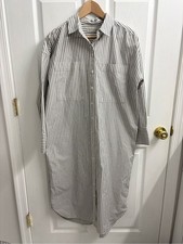 Everlane Shirt Dress Button Up White Womens Small Minimalist Coastal Chic Cotton