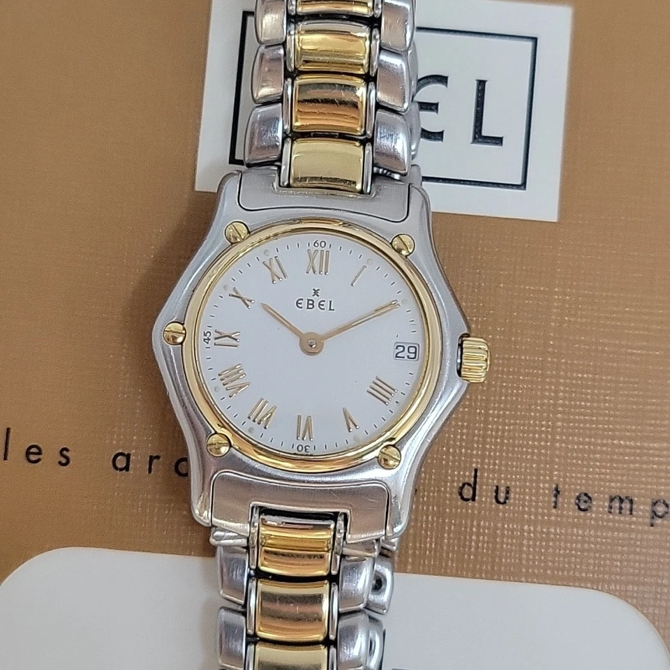 Vintage ladies ebel 1911 Classic 18k Gold Bezel With leather Case and Paper Chic - Image 3 of 4