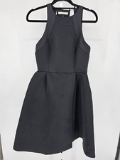Halston Heritage Womens Sz 2 Knee Length Black Dress A Line Formal Open Back