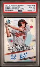 Heston Kjerstad RC Auto /99 2021 Bowman Chrome 40-Man Futures FMFA-HK PSA 10