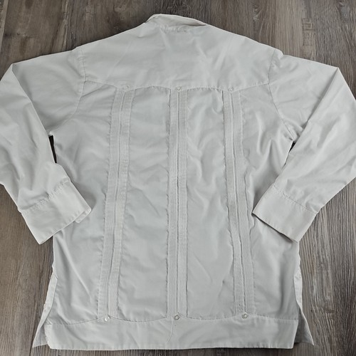 Gongora Guayabera Shirt Mens 38 White Embroidered Long Sleeve Button Up - Picture 5 of 7