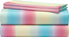Rainbow Ombre Full Sheet Set, 4-Piece Soft Microfiber Bedding with Bright Gradie